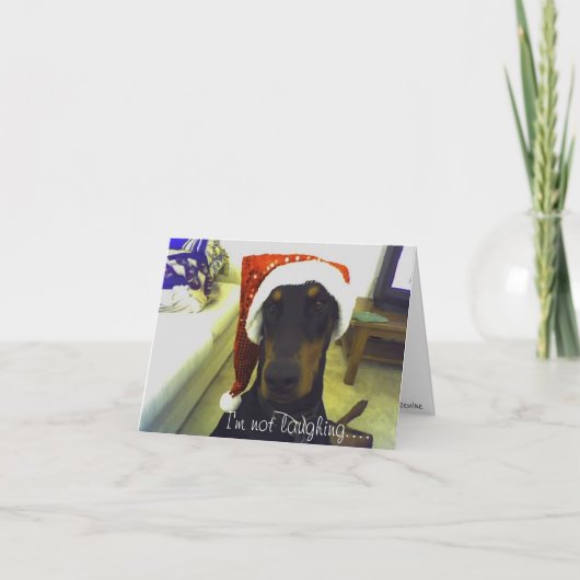 Carte de Christmast de dobermann (Devant)