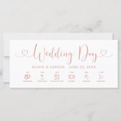 Carte de chronologie de mariage à écriture cursive (Devant)