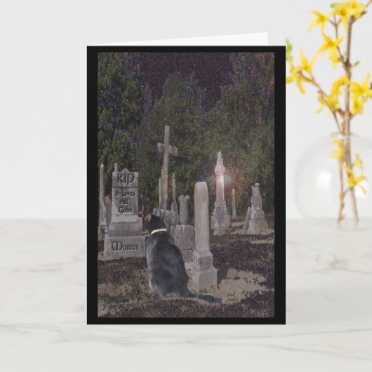 Carte de cimetière pour animaux (Fleur jaune)