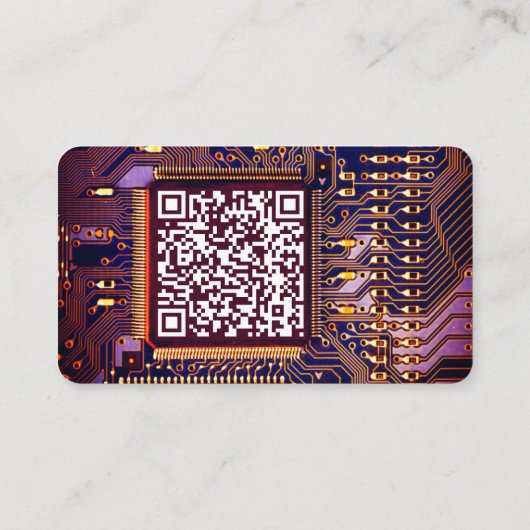 Carte de circuit imprimé moderne violet Code QR pe (Dos)