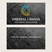 Carte de circuit noir | Logo technologique (Devant & derrière)