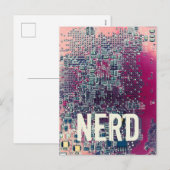 Carte de circuit rouge conception rétro nerd (Devant / Derrière)
