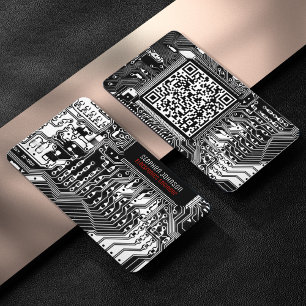 Carte de circuits imprimés noir et blanc Code QR p