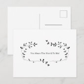 Carte de citation Botanical You Mean The World To  (Devant / Derrière)