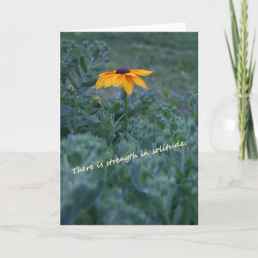 Carte de citation de fleur de jaune de solitude de (Devant)