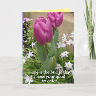 Carte de citation de fleurs de tulipes Espoir est