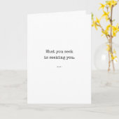 Carte de citation de Rumi - Ce que vous cherchez (Fleur jaune)