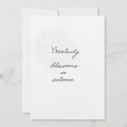 Carte de citation de silence créatif (Devant)