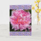 Carte de citation florale Rose rose Votre amour im (Fleur jaune)