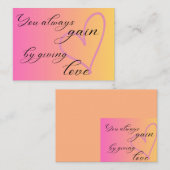 Carte de citation inspirante Giving Love (Devant / Derrière)