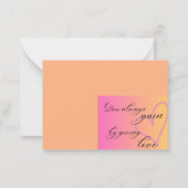 Carte de citation inspirante Giving Love (Dos)