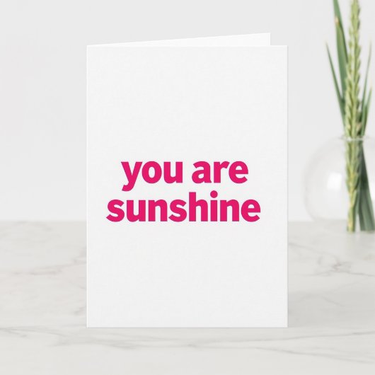 Carte de citation minimaliste Sunshine (Devant)