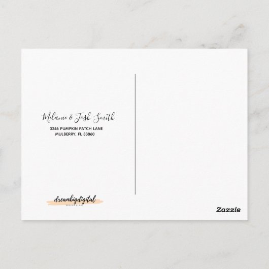 Carte de Citrouille de patchs d'aquarelle (Dos)