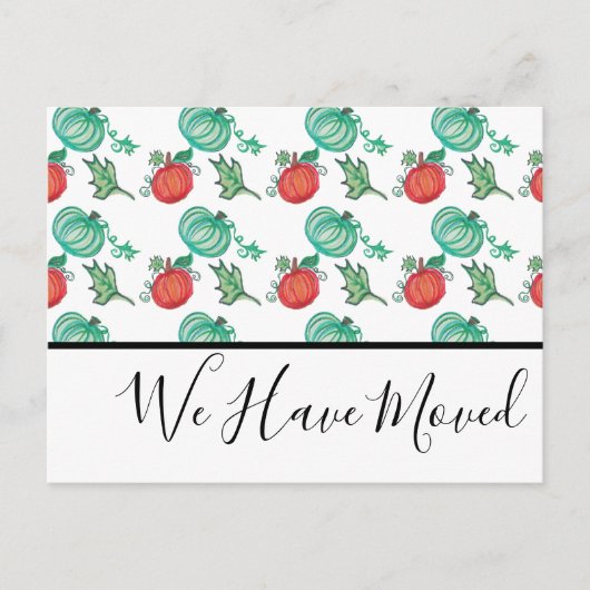 Carte de Citrouille de patchs d'aquarelle (Devant)