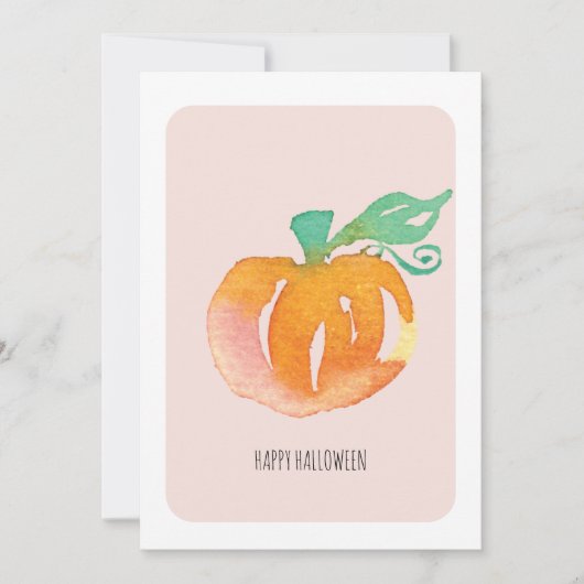Carte de citrouille peinte à la main Joyeux Hallow (Devant)