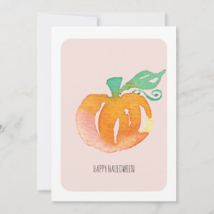 Carte de citrouille peinte à la main Joyeux Hallow