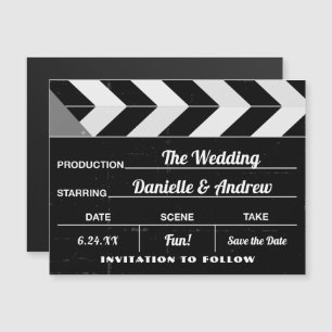 Carte de clap de film Noir Blanc Mariage Enregistr