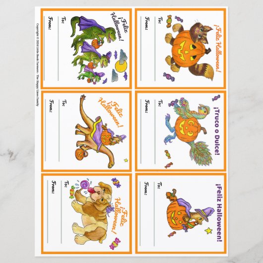 Carte de classe de fête cadeau Halloween Set 1 ESP (Devant)