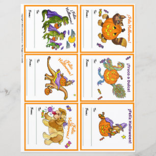 Carte de classe de fête cadeau Halloween Set 1 ESP