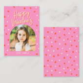 Carte de classe de photo de la Saint-Valentin mign (Devant / Derrière)