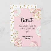 Carte de classe Donut Valentine's Day (Devant / Derrière)