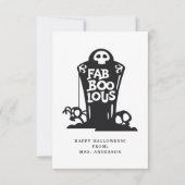 Carte de classe Fab Boo Lous Tombstone Halloween (Devant)