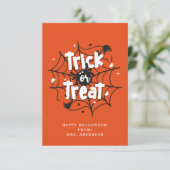 Carte de classe Halloween araignées Trick or Treat (Debout devant)