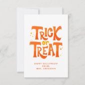 Carte de classe Halloween pour enfants mignons 'Tr (Devant)