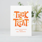 Carte de classe Halloween pour enfants mignons 'Tr (Debout devant)