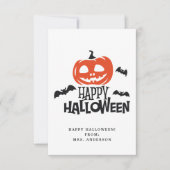 Carte de classe Jack O' Lantern Joyeux Halloween (Devant)