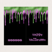 Carte de classe MINI Green Purple Slime Halloween (Extérieur déplié)