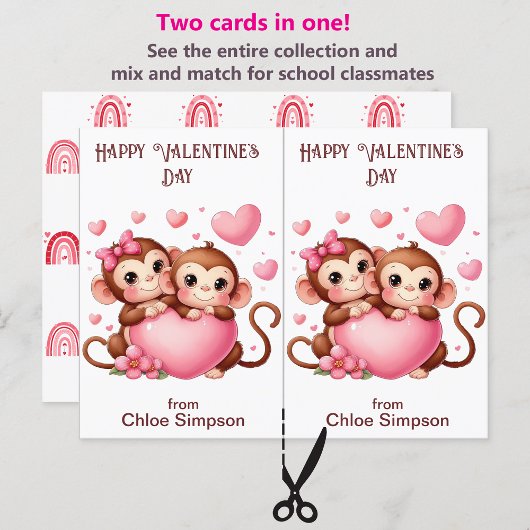 Carte de classe pour enfants de la Saint Valentin 