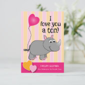 Carte de classe Rhino Valentine's Day (Debout devant)
