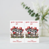 Carte de classe Valentine pour enfants Raccoon Cow (Debout devant)