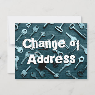 Carte de clés sarcelle foncé Changement d'adresse