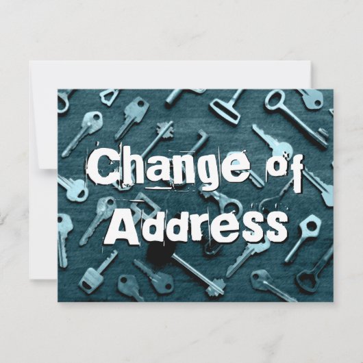 Carte de clés sarcelle foncé Changement d'adresse (Devant)