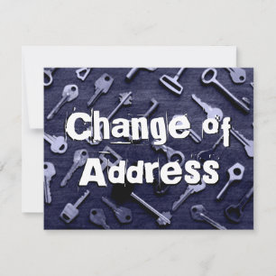 Carte de clés violet foncé avec changement d'adres