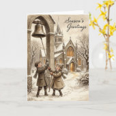 Carte de cloches de Noël (Fleur jaune)
