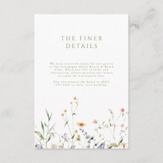 Carte de clôture de mariage du petit jardin (Devant)