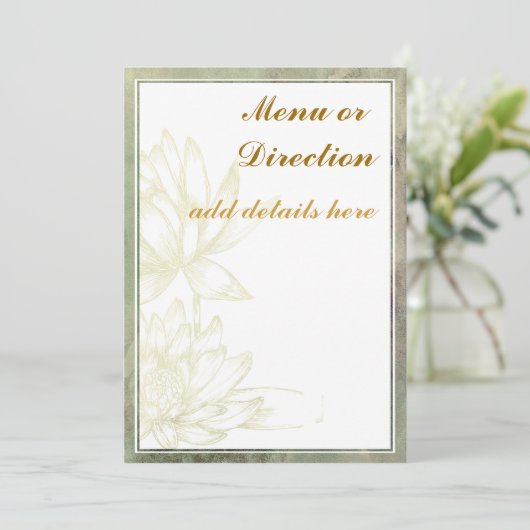 Carte de clôture ou de menu (Debout devant)