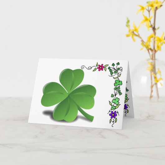 Carte de clover de Saint-Patrick (Fleur jaune)