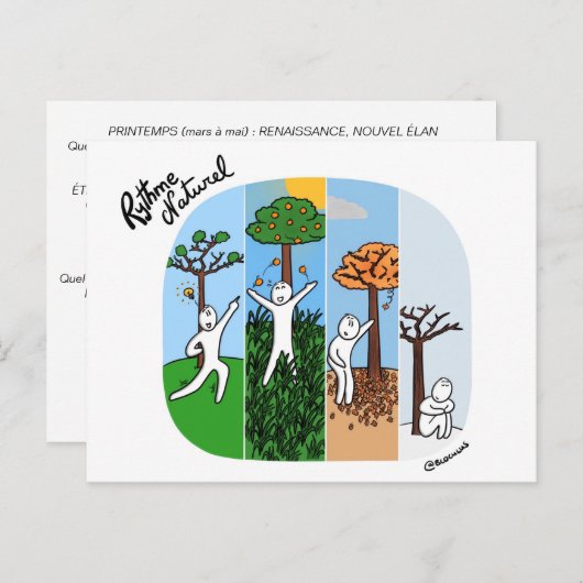 Carte de coaching "À chaque saison son énergie" (Devant / Derrière)