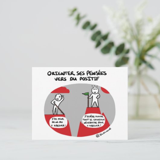 Carte de coaching "Pensées positives" (Debout devant)