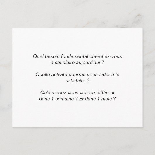 Carte de coaching : Pyramide de Maslow (Dos)