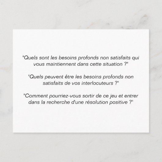 Carte de coaching : Sortir du triangle dramatique (Dos)