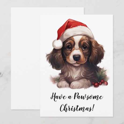 Carte de Cocker Spaniel Festive Frolic (Devant / Derrière)