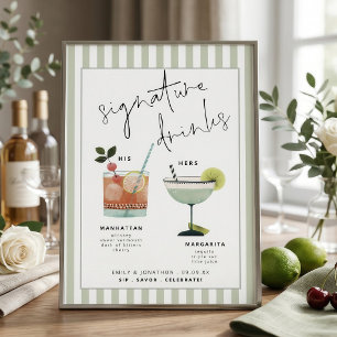 Carte de cocktails boissons signatures Green Strip