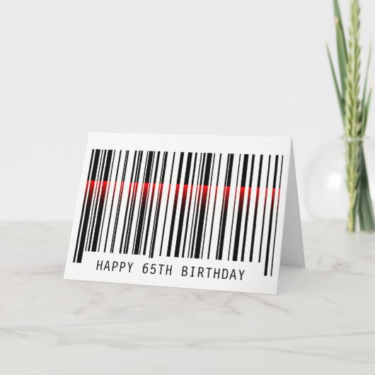 Carte de code-barres pour 65e anniversaire avec la (Devant)