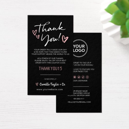 Carte de code de Merci d'affaires et de réduction  (Bureau)