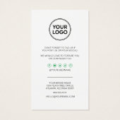 Carte de code de Merci d'affaires et de réduction  (Dos)